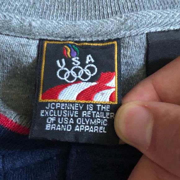 Vintage 90s JCPenny Olympic blue 1/4 Button Up Mens Large - Picture 3 of 3